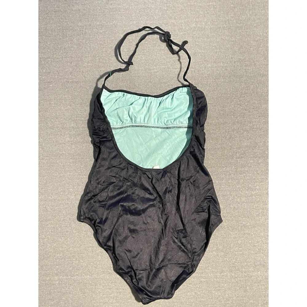 J Crew One Piece Swimsuit Black Classic Minimal Halter‎ Strap Swim Solid Womens